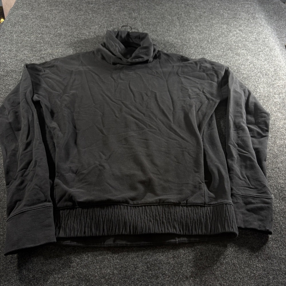 Lululemon Pullover Womens 6 Black Turtleneck Sweatshirt Thumbhole Athleisure Gym